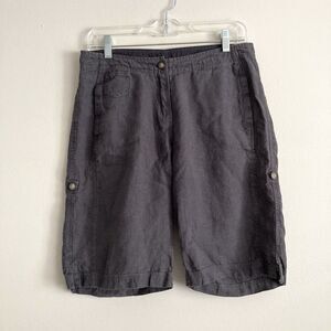 Poetry Womens Gray Hemp Relaxed Bermuda Shorts Women’s Size 6 Pockets Classic